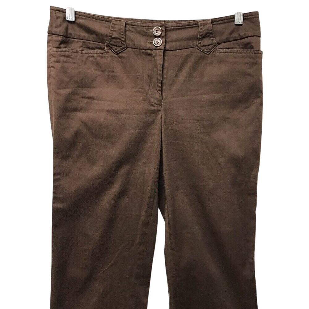 Apostrophe Pants Womens 10 Capri Brown Stretch - Picture 2 of 9